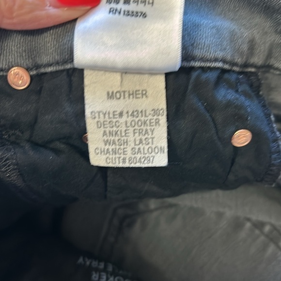 MOTHER Looker Ankle Fray Jean Last Chance Saloon Gray Distressed Sz 27 - Picture 12 of 15